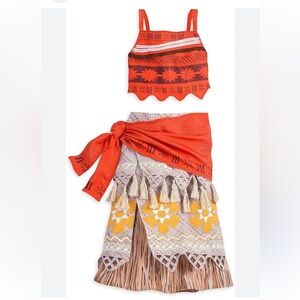 Disney Princess Moana Classic Dress Size
5-6 Costume Tank Skirt Sash NEW